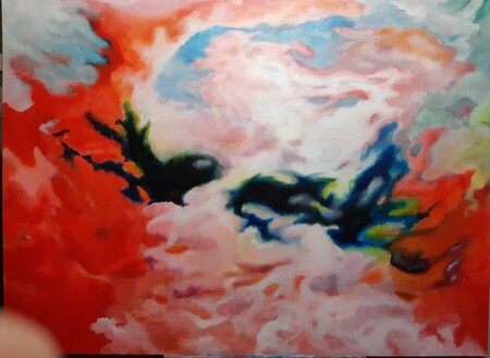 Mouvement  . c&eacute;leste  116x89 cm