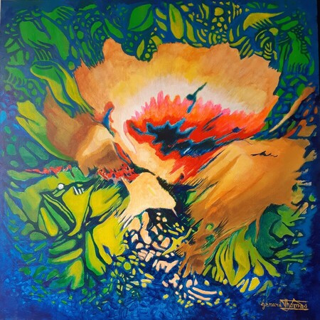 conclusion floral . 80x80 cm