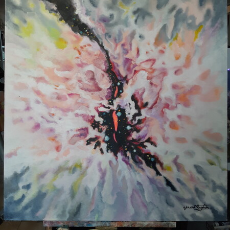 Espace moutonnant . 80x80 cm