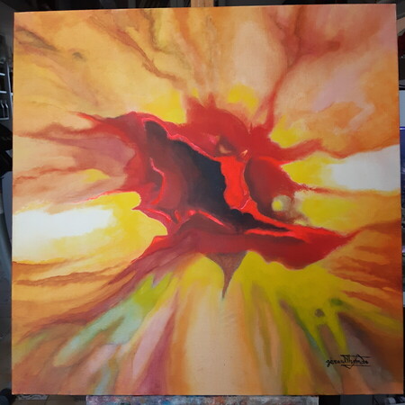 Eclosion centrale n&deg;2 . 80x80cm