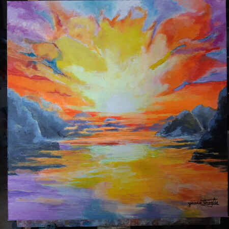 Palette lumineuse . 50x50 cm