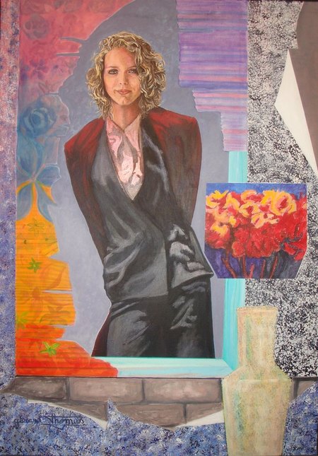 Pr&eacute;sence murale - acrylique sur toile - 116x81