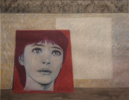Contre le mur - pastel 40x60