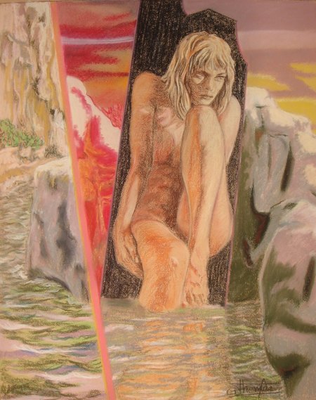 D&eacute;tour d' Ard&eacute;che - pastel 40x60