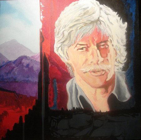 Le po&egrave;te  -  acrylique sur toile 60x60